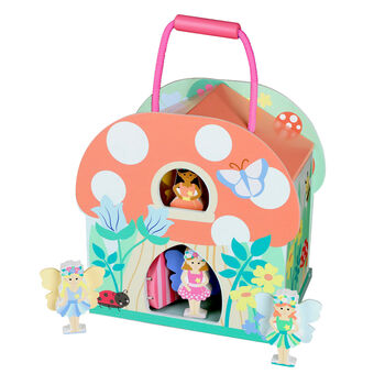 Wooden Fairy House Play Set Toddler Christmas Gift, 5 of 6