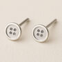 Sterling Silver Sewing Button Stud Earrings, thumbnail 1 of 4