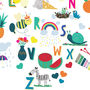 Personalised Girls Happiness A Z Alphabet Print, thumbnail 5 of 6