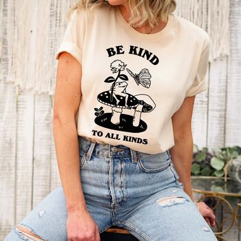 'Be Kind To All Kinds' Aesthetic Graphic Shirt, 3 of 6