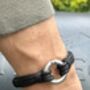 Personalised Mixed Black Leathers Memorial Bracelet With 'Circle Of Life' Urn For Ashes, thumbnail 3 of 12