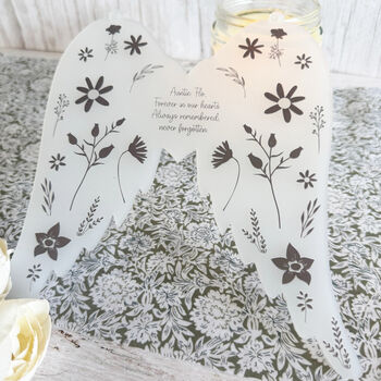 Personalised Memorial Angel Wings With Ribbon Loss Of Loved One, 6 of 6