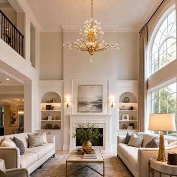 Seven Light Dimmable Crystal Empire Chandelier, 10 of 12