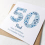 Blue Star Personalised 50th Birthday Card, thumbnail 3 of 5