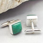 Jade Sterling Silver Cufflinks, thumbnail 2 of 3