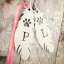 Personalised Pet Lrg White Feather Memorial, thumbnail 1 of 2