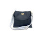 Navy Leather Tote Bag With Denim Blue Chevron Strap, thumbnail 1 of 8