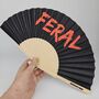 Handheld Feral In Red Folding Fan, thumbnail 3 of 3