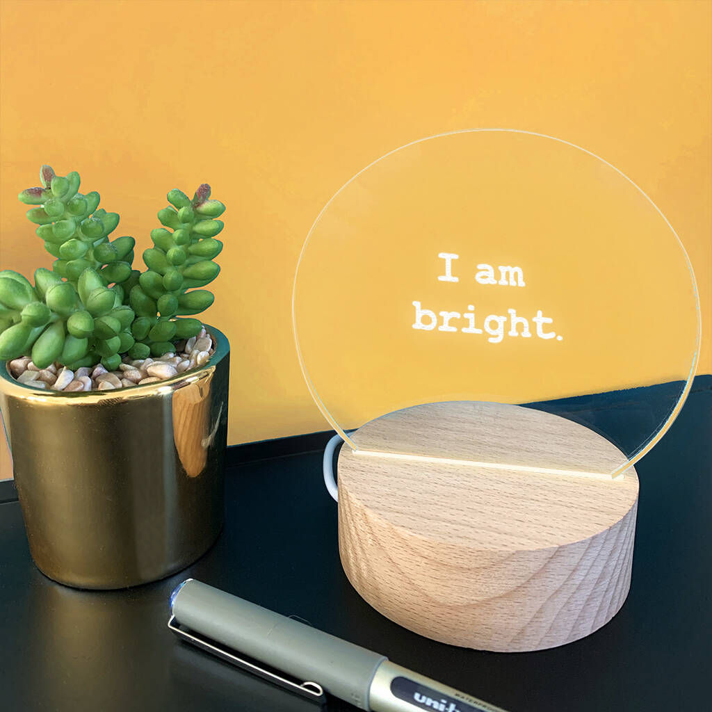 Personalised 'I Am Bright' Mini Desk Lamp, 1 of 3