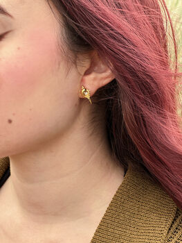 Shell And Pearl Gold Stud Earrings, 4 of 4