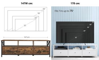 Spacious Tv Cabinet With Drawers And Open Shelves, 7 of 11