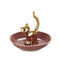 Personalised Cat Jewellery Dish Red And Gold, thumbnail 3 of 6