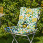 Set Of Two Tie On Lemon Print Seat Pads, thumbnail 1 of 5