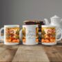 Personalised Autumn Deer Playing In Leaves Gift Mug, thumbnail 2 of 2