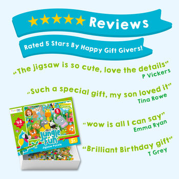 Personalised Jungle Fun Birthday Jigsaw Puzzle, 8 of 8
