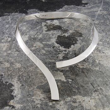 Chunky Sterling Silver Hinged Geometric Bangle, 5 of 6