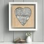 Personalised White Heart Shaped Map Print On Wood, thumbnail 4 of 8