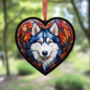 Husky Stained Glass Effect Heart Suncatcher, thumbnail 5 of 5