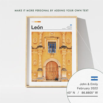 Personalised Minimalist Travel Poster | Leon Cathedral, 3 of 6