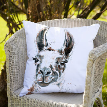 Inky Llama Outdoor Cushion For Garden Furniture, 5 of 9