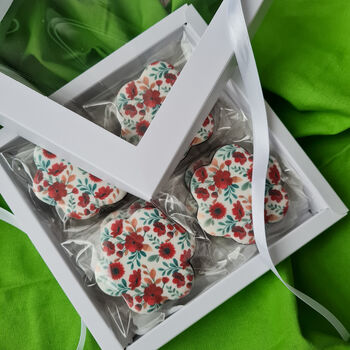 Red Floral Luxury Biscuits Gift Box, Eight P Ieces, 5 of 8