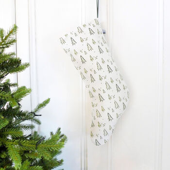 Winter Forest Linen Stocking, 2 of 5