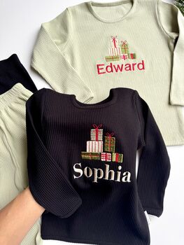Festive Bear Christmas Family Matching Loungewear Pyjamas Personalized Clothing Christmas Gift, 9 of 12