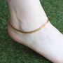 Golden Brass Boho Leaf Foot Payal Anklet, thumbnail 1 of 7