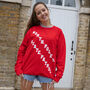 North Pole Skate Patrol Women's Christmas Jumper In Red, thumbnail 3 of 4