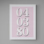 Personalised Custom Special Date Pink Wall Art, thumbnail 4 of 7