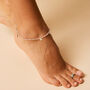 Ibiza Sunset Amethyst And Pink Quartz Silver Anklet, thumbnail 3 of 9