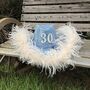 Personalised Denim Cowboy Hat With Ostrich Feather Trim, thumbnail 1 of 3