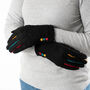 Black Boucle Gloves With A Pop Of Colour, thumbnail 1 of 6