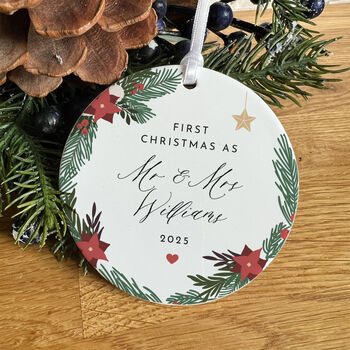 Personalised First Xmas As Mr And Mrs Ornament, 7 of 7
