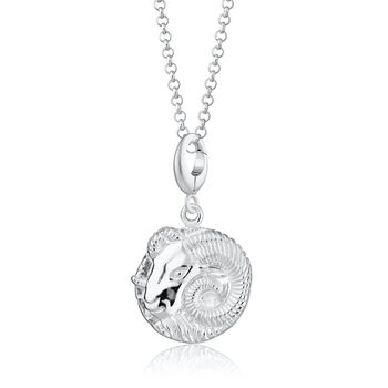 Sterling Silver Aries Zodiac Necklace, 2 of 8