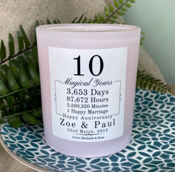 Personalised 10th Magical Years Anniversary Candle, 4 of 11