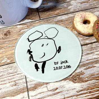 Personalised Child's Drawing Glass Coaster Gift, 2 of 2