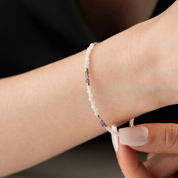 Natural Amethyst And Moonstone Bracelet, 6 of 7