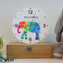 Printed Modern Elephant Children's Clock, thumbnail 2 of 2