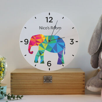 Printed Modern Elephant Children's Clock, 2 of 2
