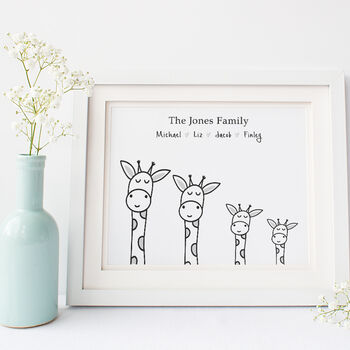 Personalised Family Print With Giraffes, 2 of 11