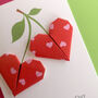 Personalised Origami Cherry Heart Valentines Day Card, thumbnail 7 of 9