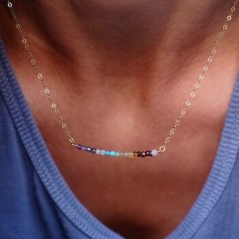 Real Gemstone Rainbow Necklace, 4 of 10