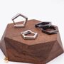 Sterling Silver Pentagon Huggie Hoop Earrings, thumbnail 8 of 12