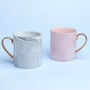 Marble Effect Coffee Mugs In Pink Or Grey Finish, thumbnail 2 of 5