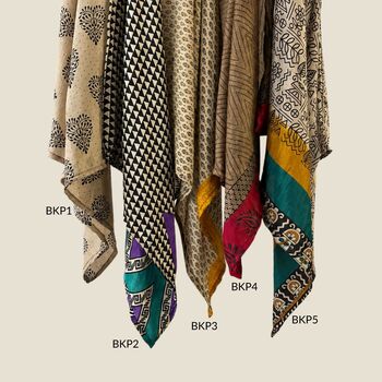Fair Trade Recycled Sari Hair Neck Scarf Square 55cm, 9 of 12