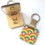 Personalised Rainbow Print Mirror Keyring, thumbnail 1 of 6