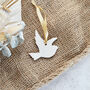 Mini Dove Hanging Decoration With A Subtle Pearl Finish, thumbnail 6 of 8