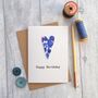 Embroidered Liberty Floral Heart Greeting Card, thumbnail 2 of 3