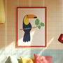 A3 Illustrated Toucan Print, thumbnail 1 of 3